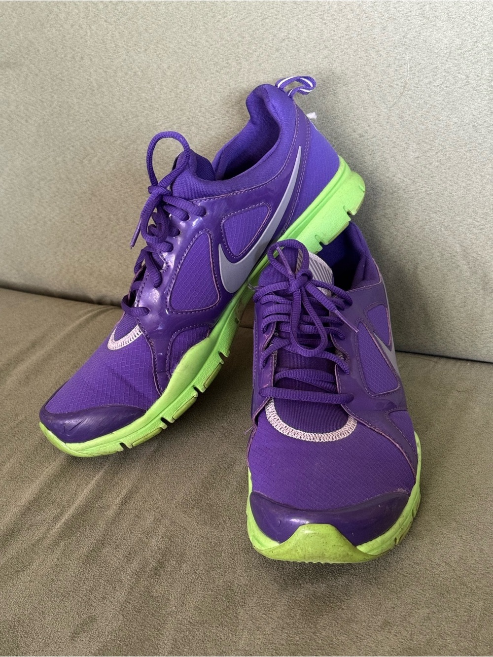 Nike Women’s Purple and Lime Green Athletic Running Shoes